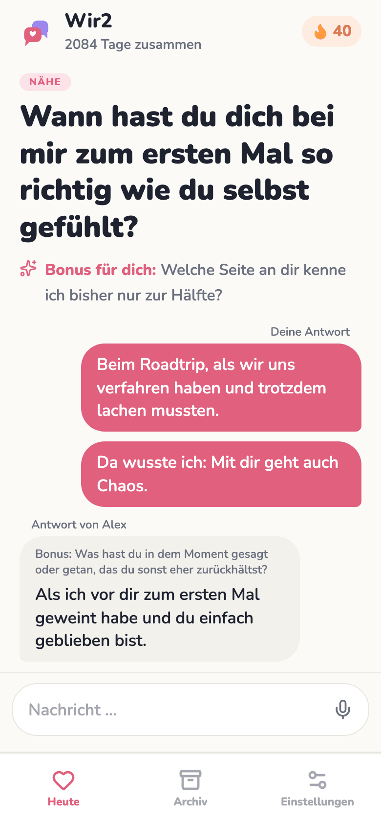 Beide Antworten und der Chat darunter