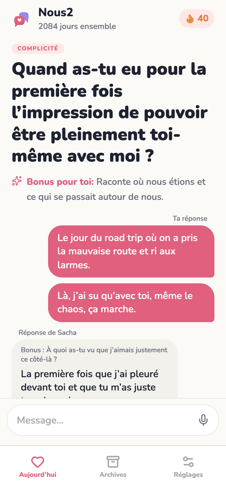 Vos deux réponses et le chat en dessous
