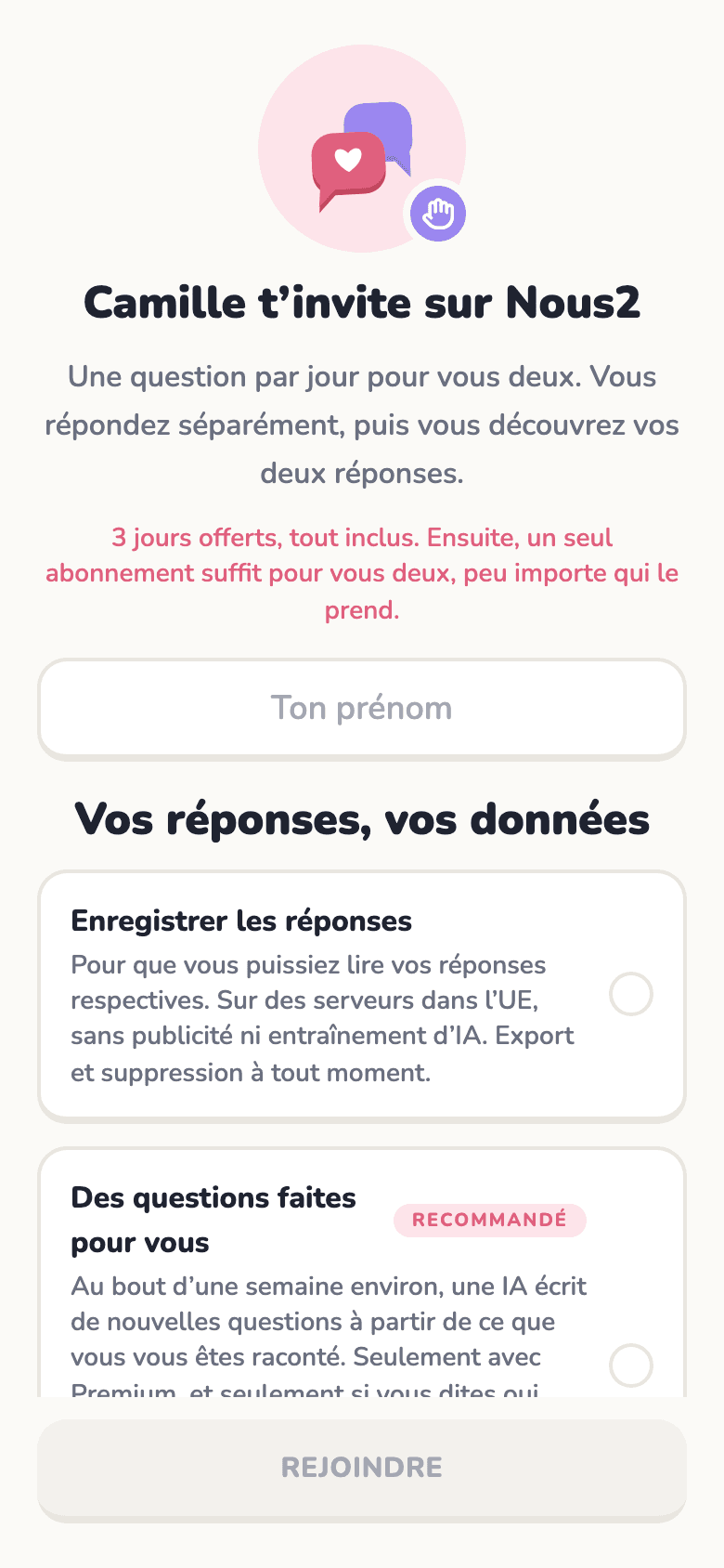 Invitation par lien