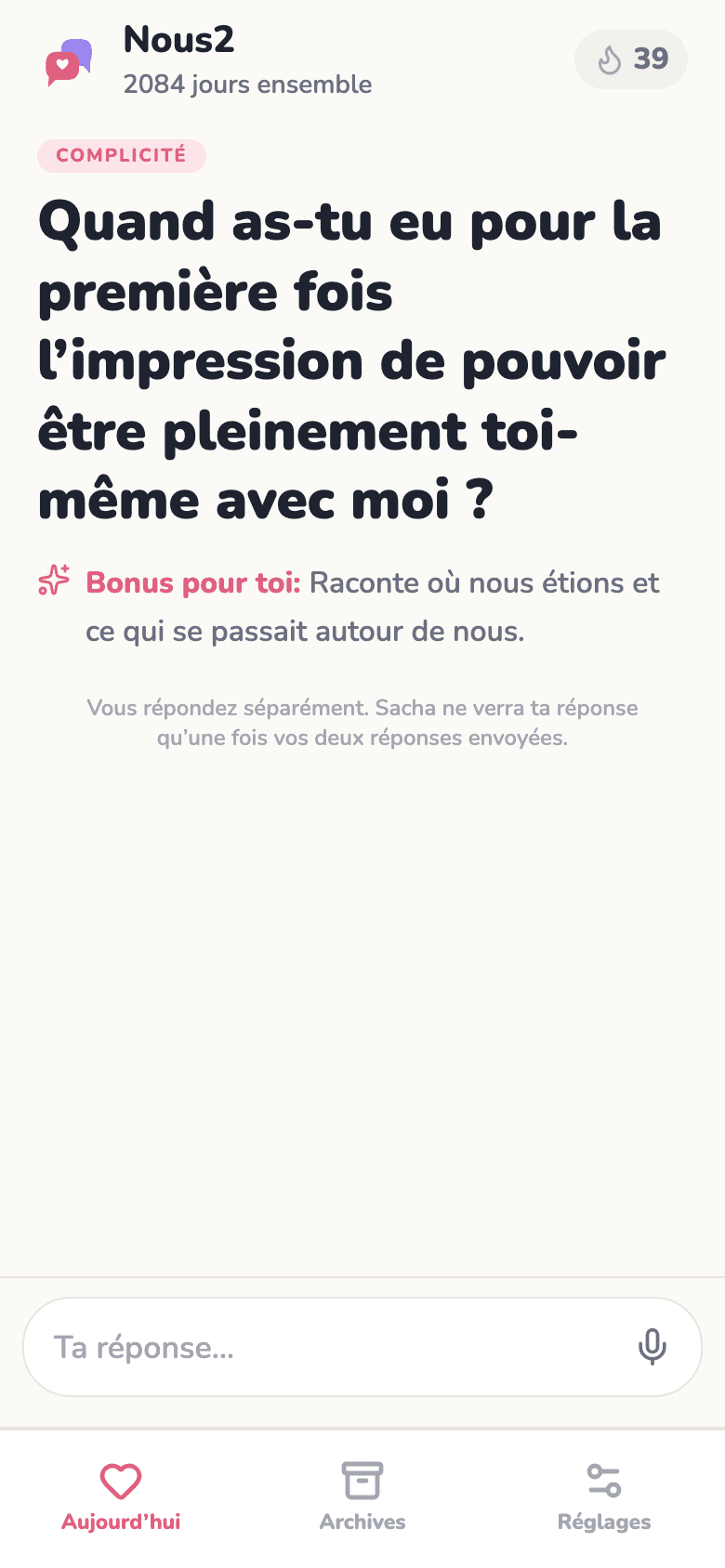 La question du jour dans Nous2