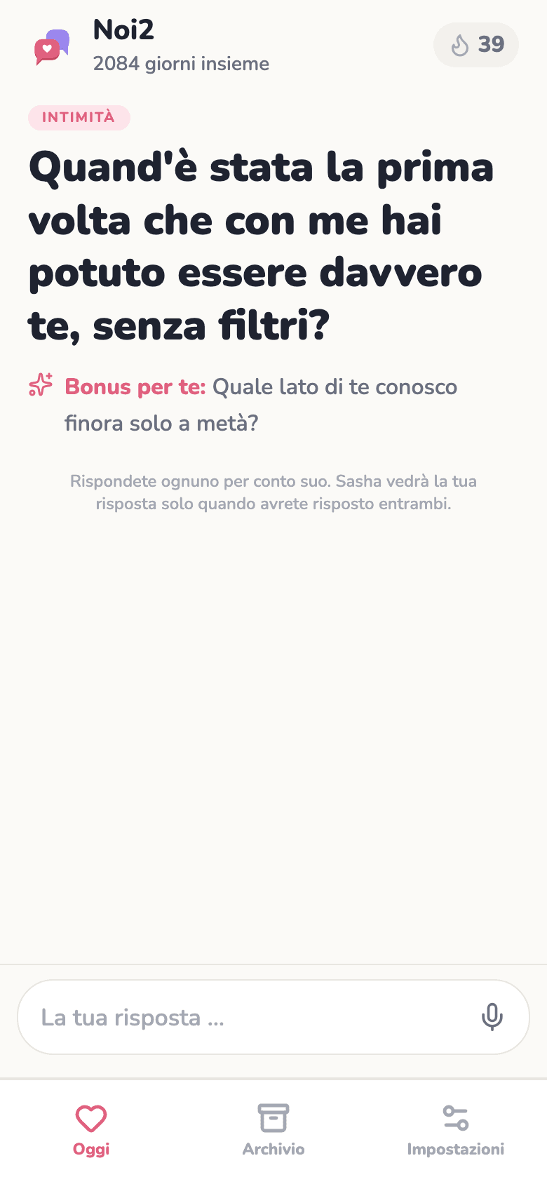 La domanda del giorno in Noi2