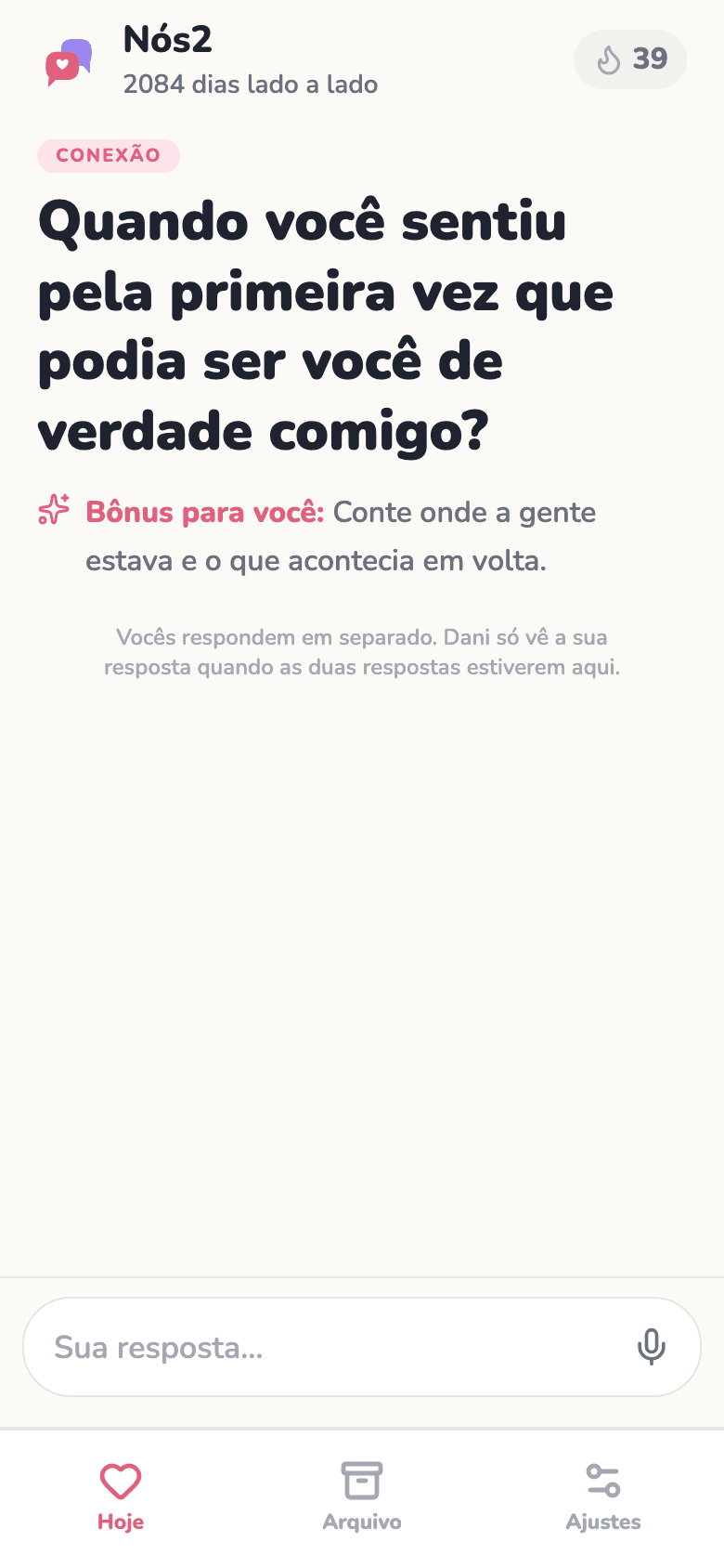 A pergunta do dia no Nós2